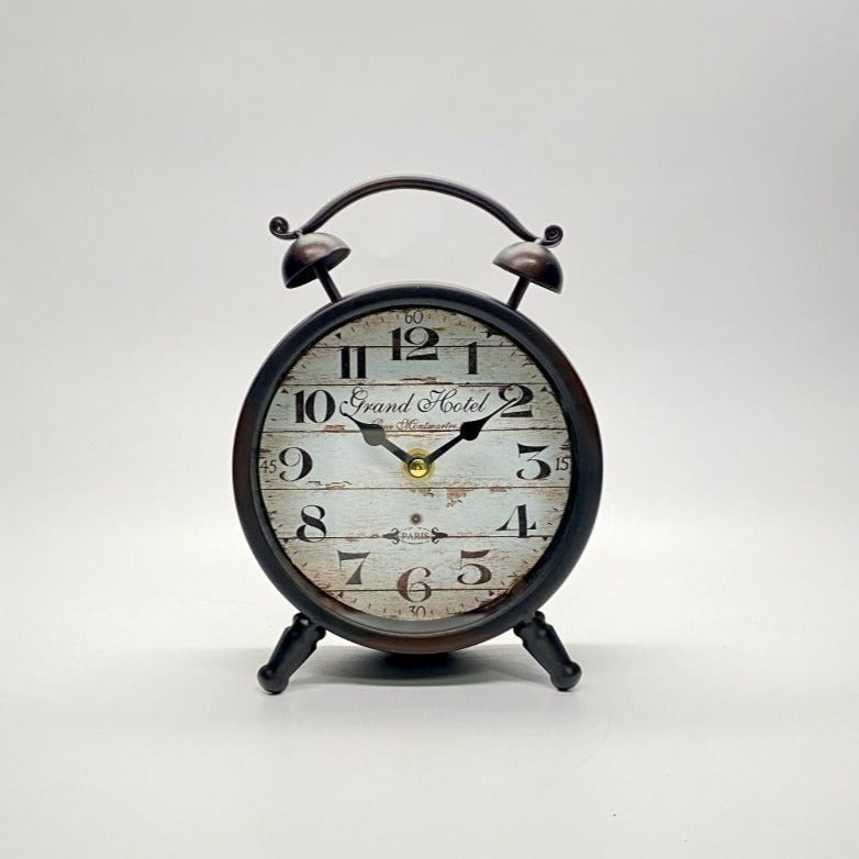 Functional Timepiece Two-Bell Table Clock - Black