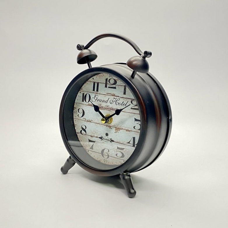 Functional Timepiece Two-Bell Table Clock - Black