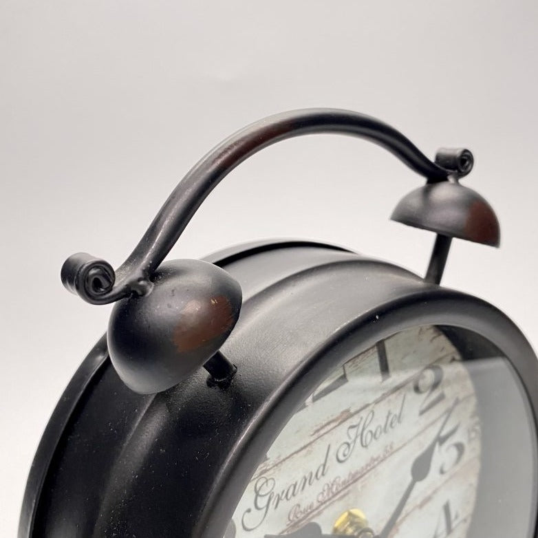 Functional Timepiece Two-Bell Table Clock - Black