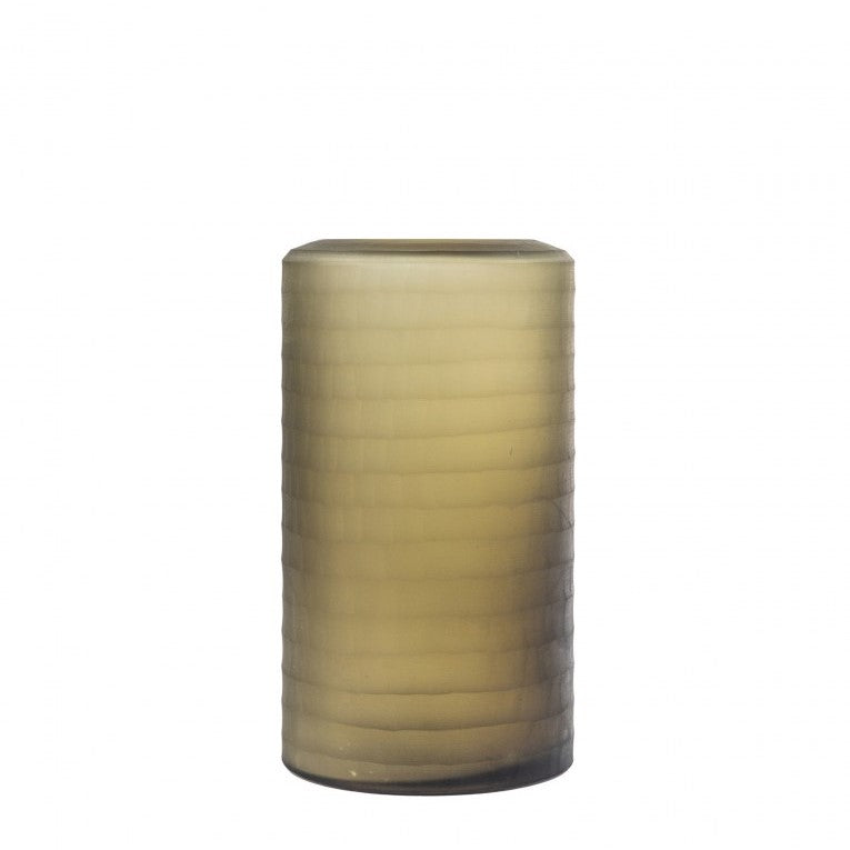 Brown Glass Vase with Exquisite Hand-Cut Detailing (Available in 2 Sizes)