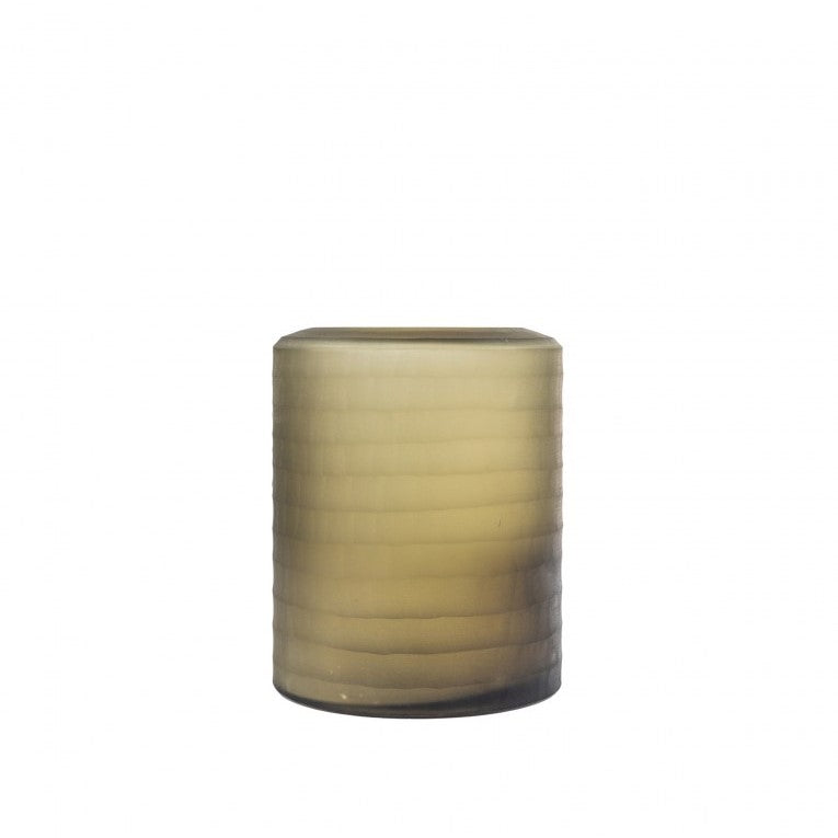 Brown Glass Vase with Exquisite Hand-Cut Detailing (Available in 2 Sizes)