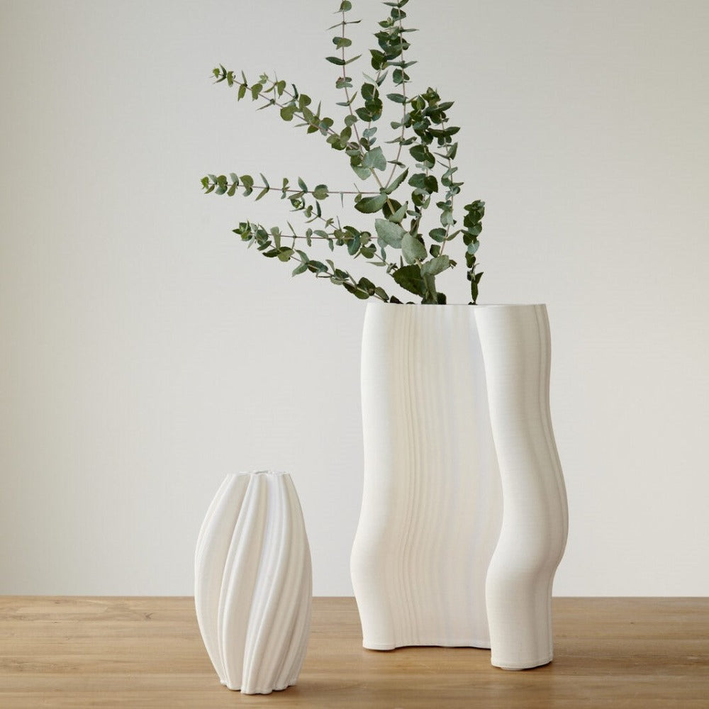 Classic Charm Ceramic Vase  30cms - White