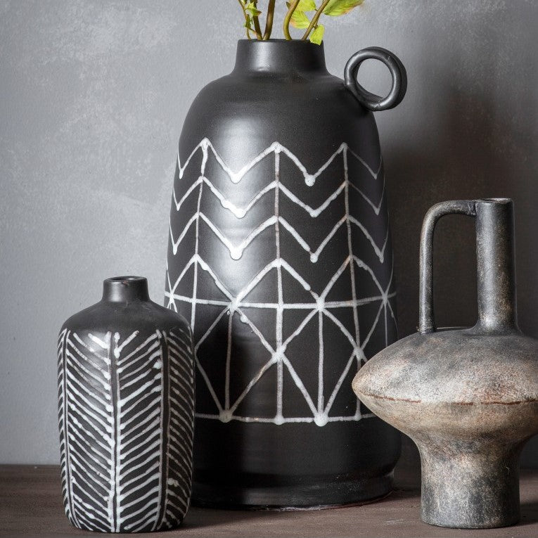 Monochrome Elegance in a Bottle Vase (Available in 2 Sizes)