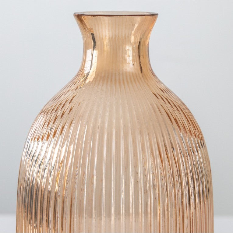 Sparkling Clear Vase with Ribbed Texture (Available in 2 Sizes)