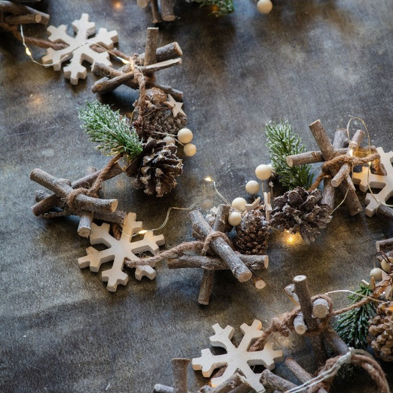 Sparkling Artificial LED Snowy Pine & Berry Garland