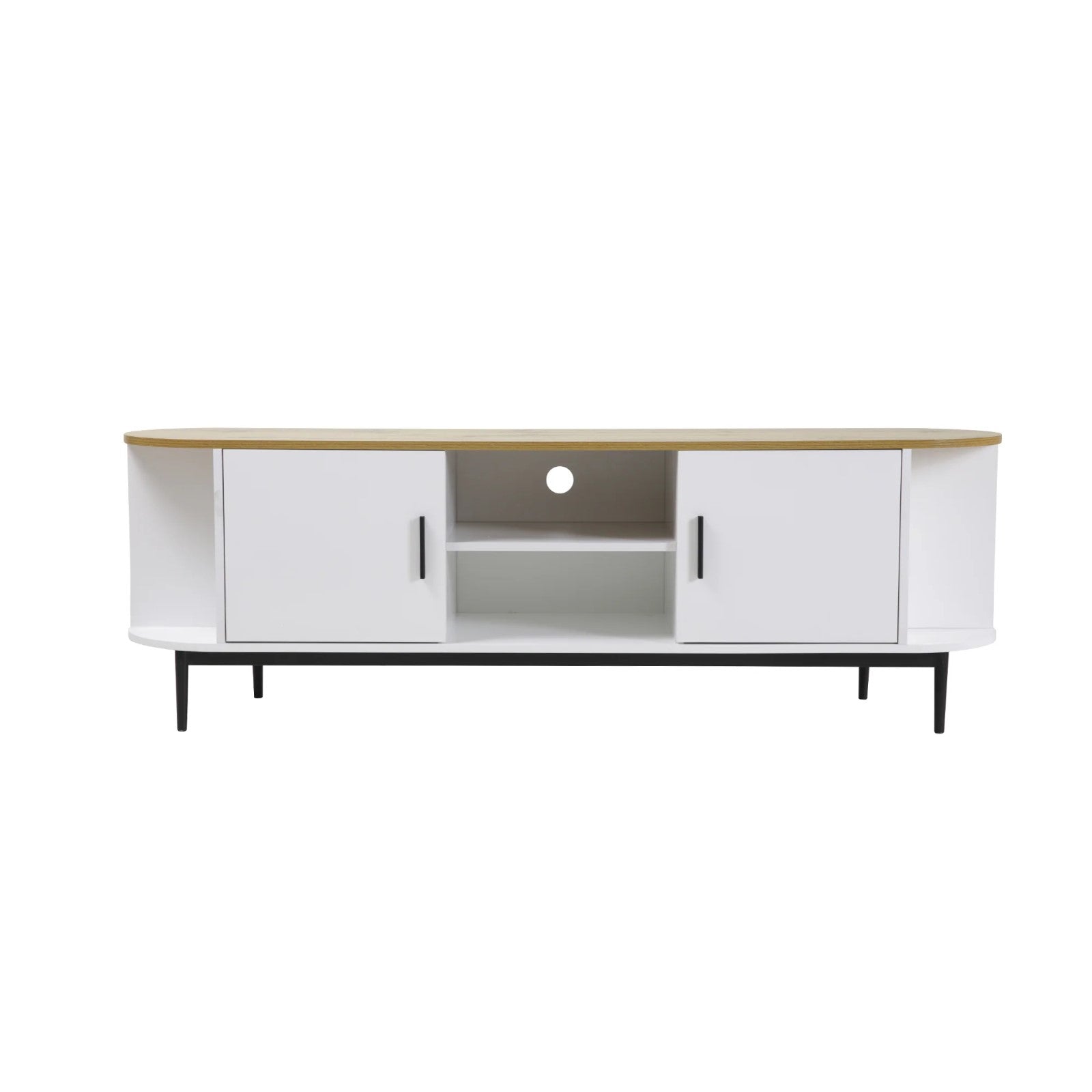 White & Natural Cozy Feel Entertainment Unit