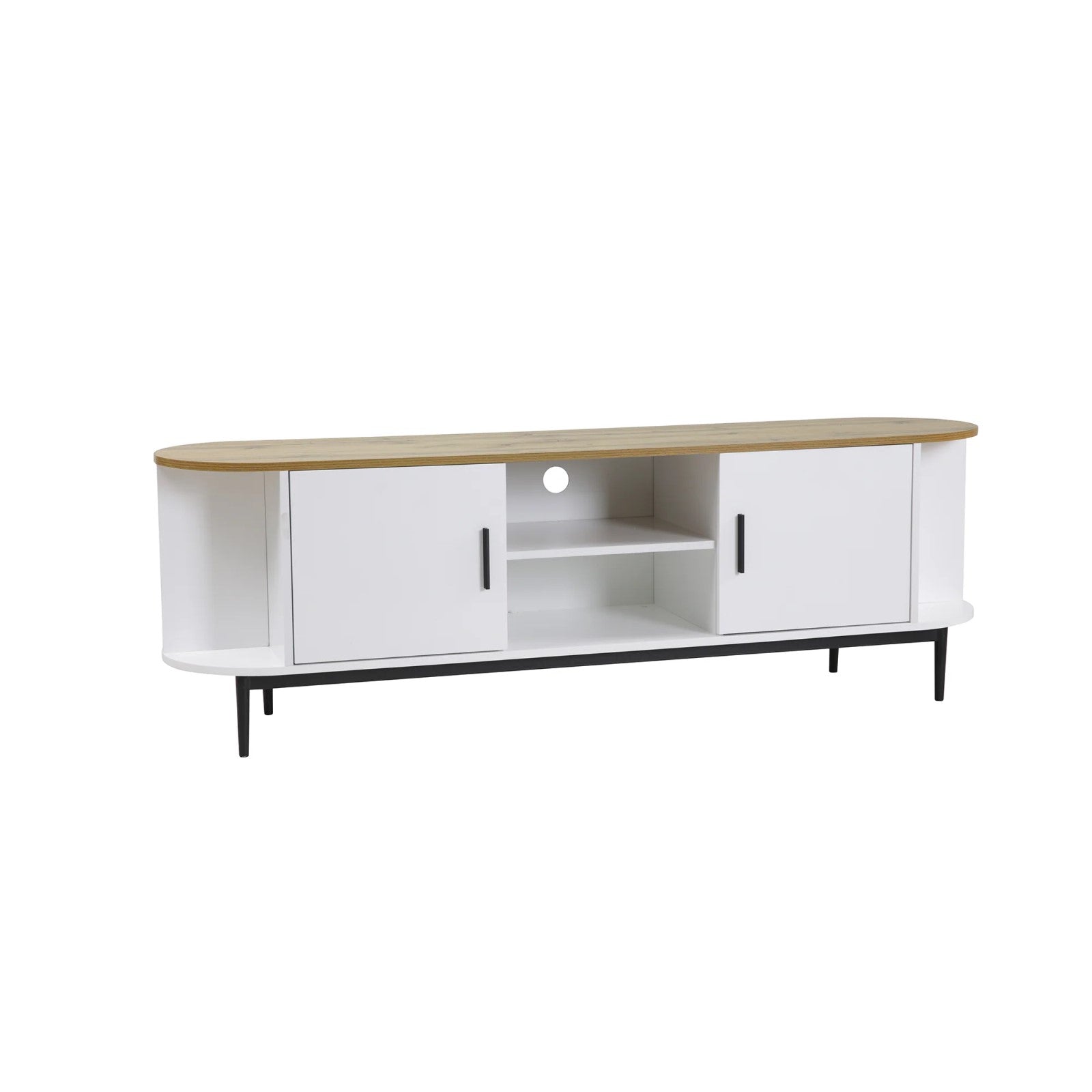 White & Natural Cozy Feel Entertainment Unit