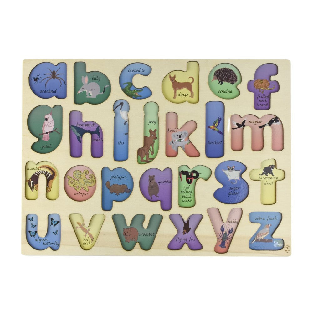 Australian Animals Lower Case Alphabet Puzzle Board