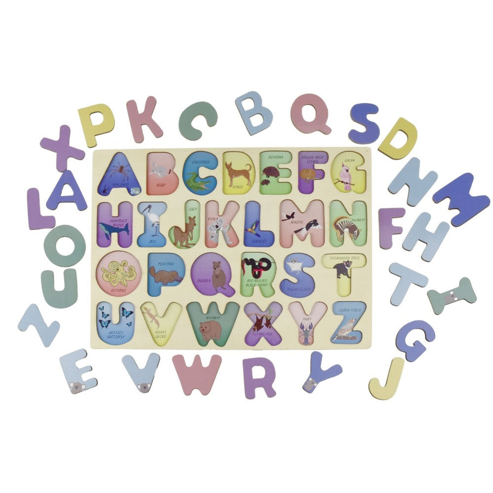 Australian Animals Upper Case Alphabet Puzzle Board