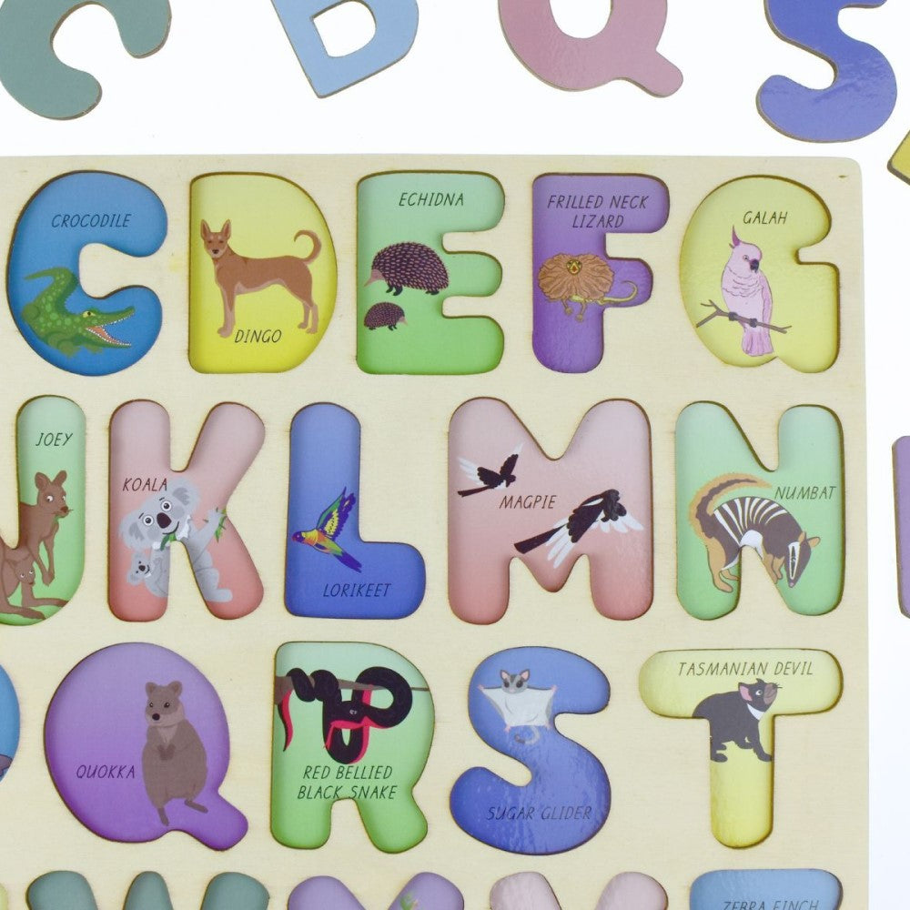 Australian Animals Upper Case Alphabet Puzzle Board