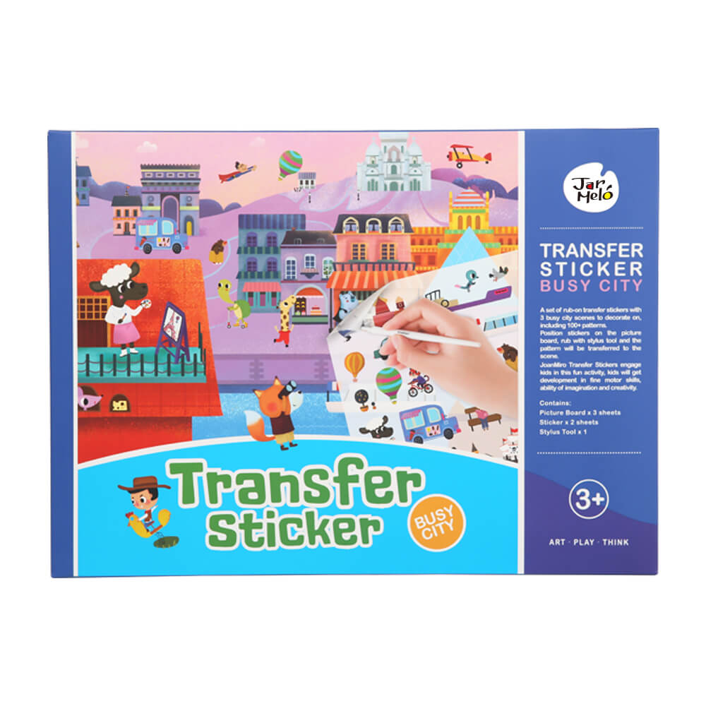 Busy City Scenes Transfer Sticker Kids Craft Set