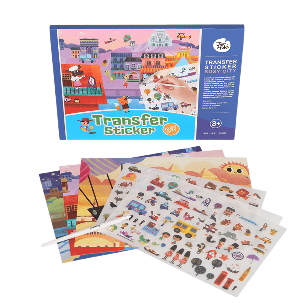 Busy City Scenes Transfer Sticker Kids Craft Set