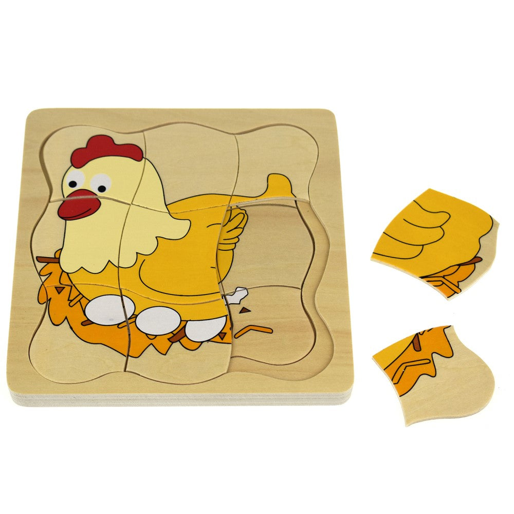 Chicken Life Cycle 4-Layer Puzzle Board