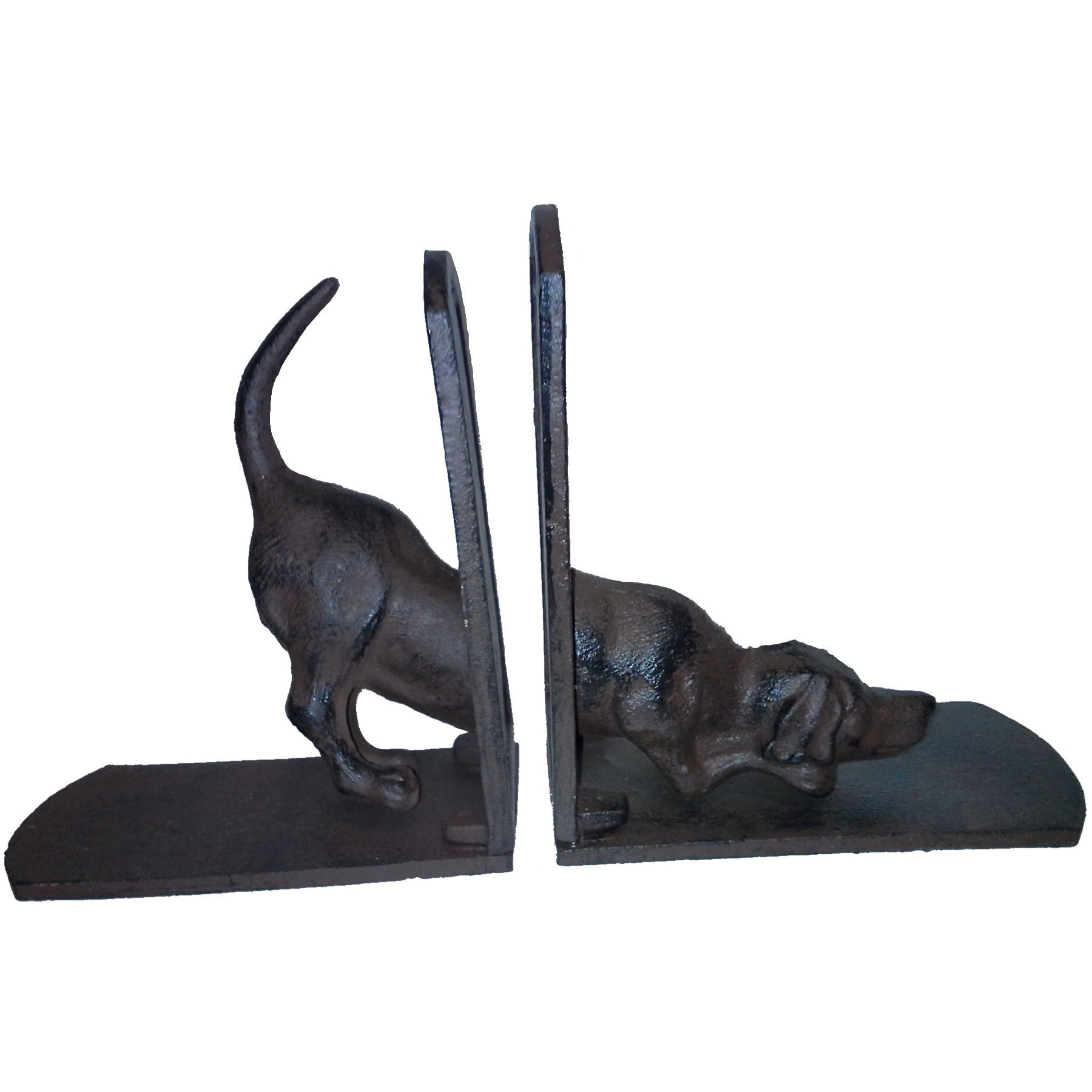 Cast Iron Sniffing Dog Bookend Set of 2