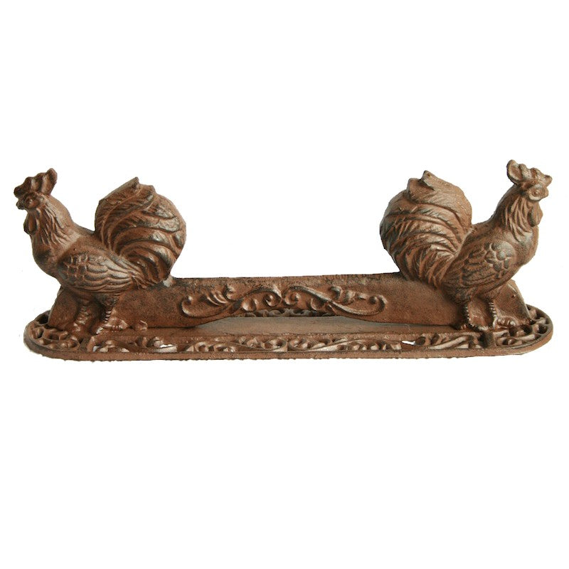 Double Roosters Cast Iron Boot Scraper