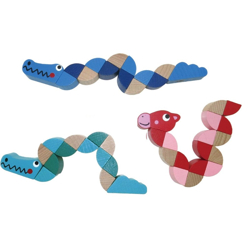 Set of 3 Flexible Wooden Twistable Jointed Toys