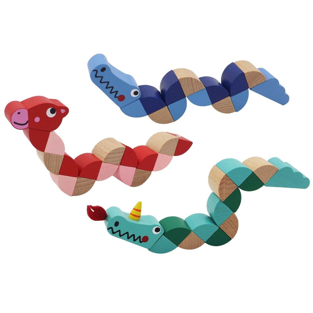 Set of 3 Flexible Wooden Twistable Jointed Toys