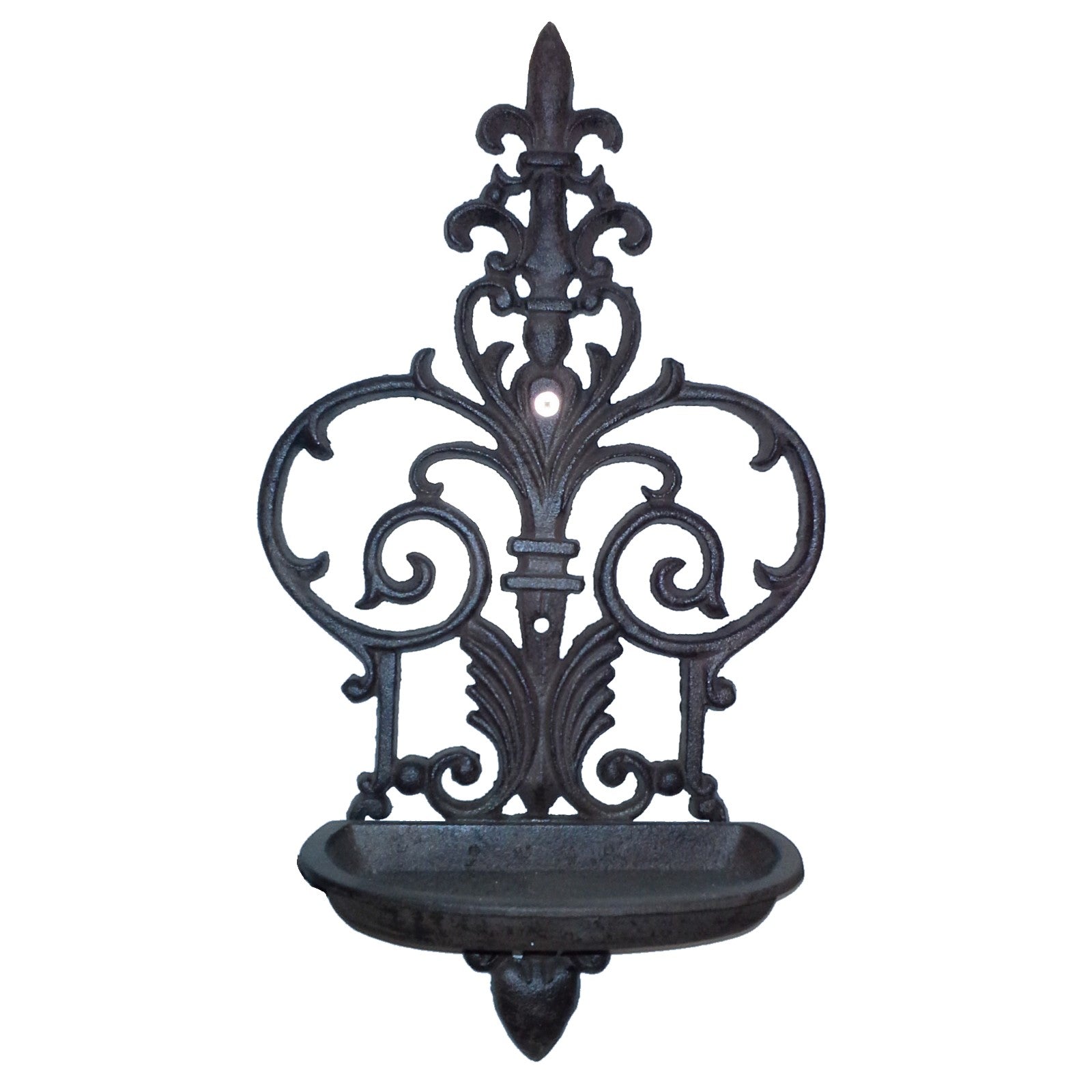 Floral Motif Wall Hanging Cast Iron Bird Feeder