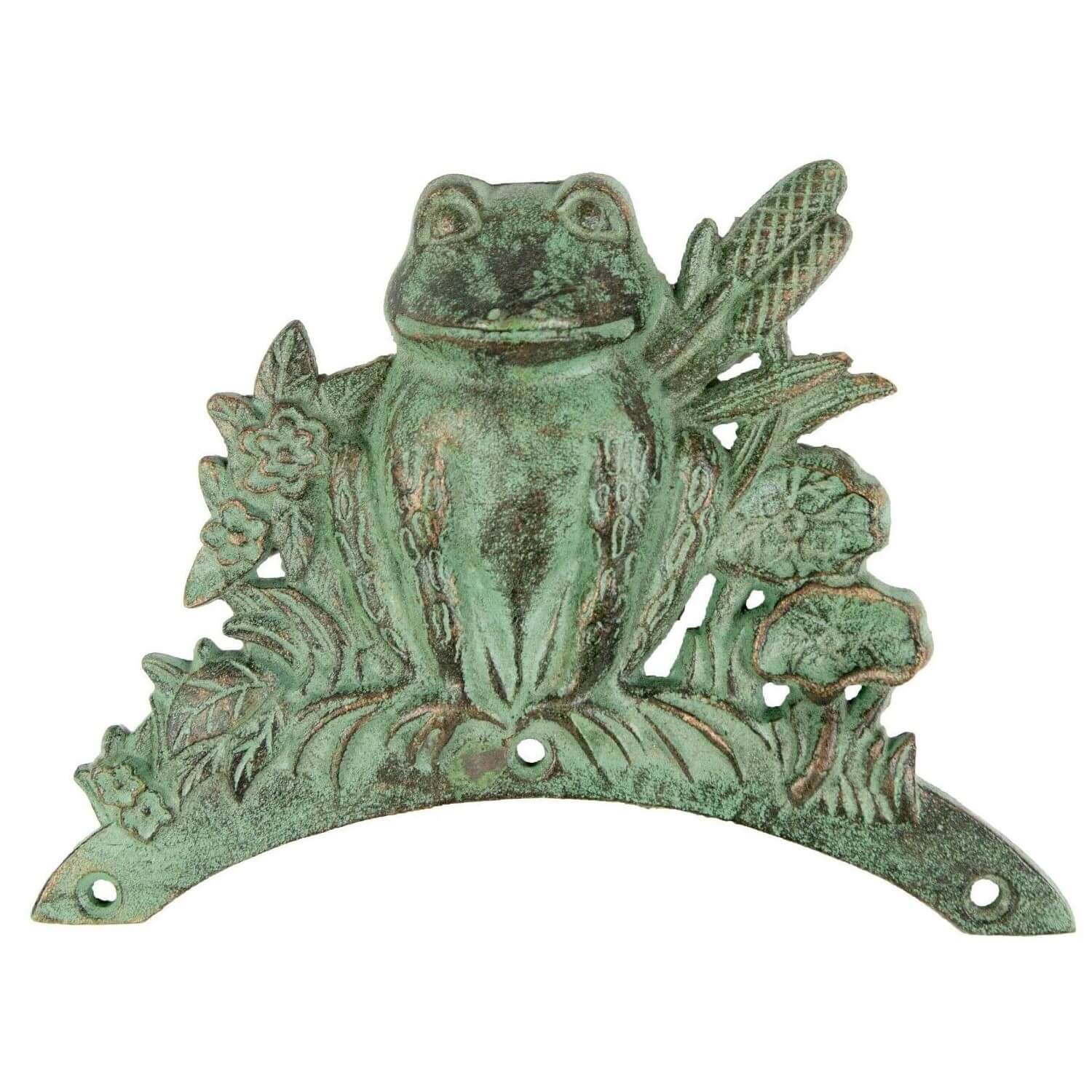 Frog Cast Iron Wall Mount Hose Hanger - Verdigris