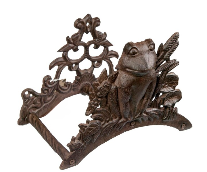 Frog Cast Iron Wall Mount Hose Hanger - Antique Rust