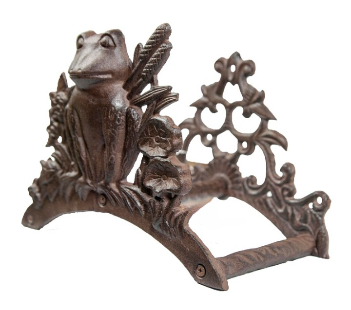 Frog Cast Iron Wall Mount Hose Hanger - Antique Rust