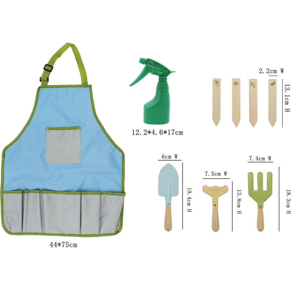 Kids 6Pcs Garden Tools With Apron