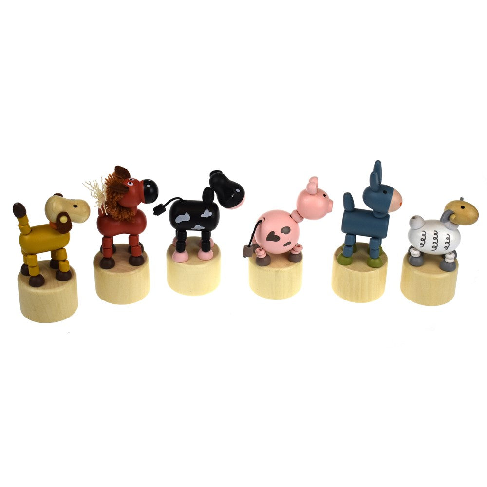 Kids Wooden Dancing Farm Animal Toy (Sent At Random)