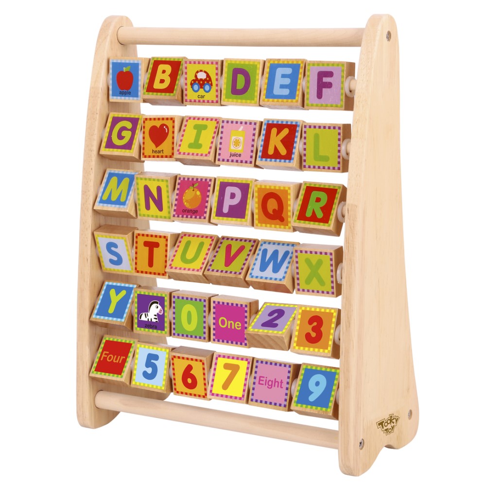 Kids Wooden Educational Alphabet Blocks Abacus