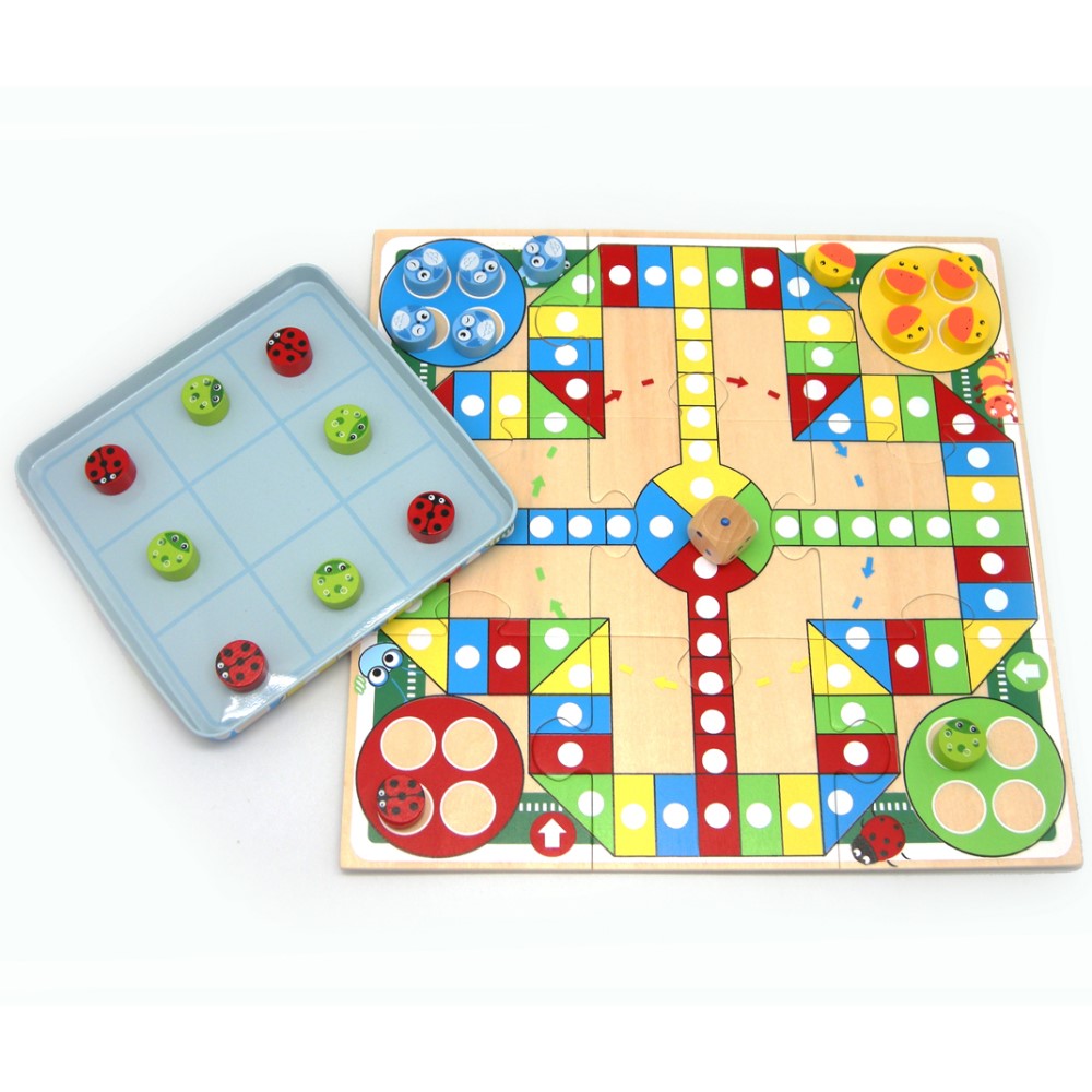 Ludo & Tic Tac Toe Travel Games Set in Tin Box