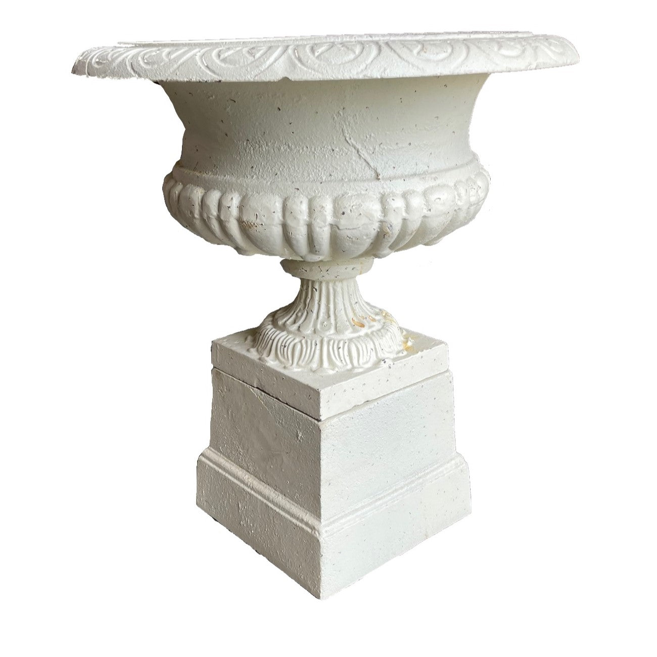 Moonlit Melody Cast Iron Urn - Antique White