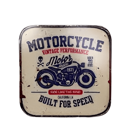 Motorcycle Built For Speed Retro Tin Wall Plaque