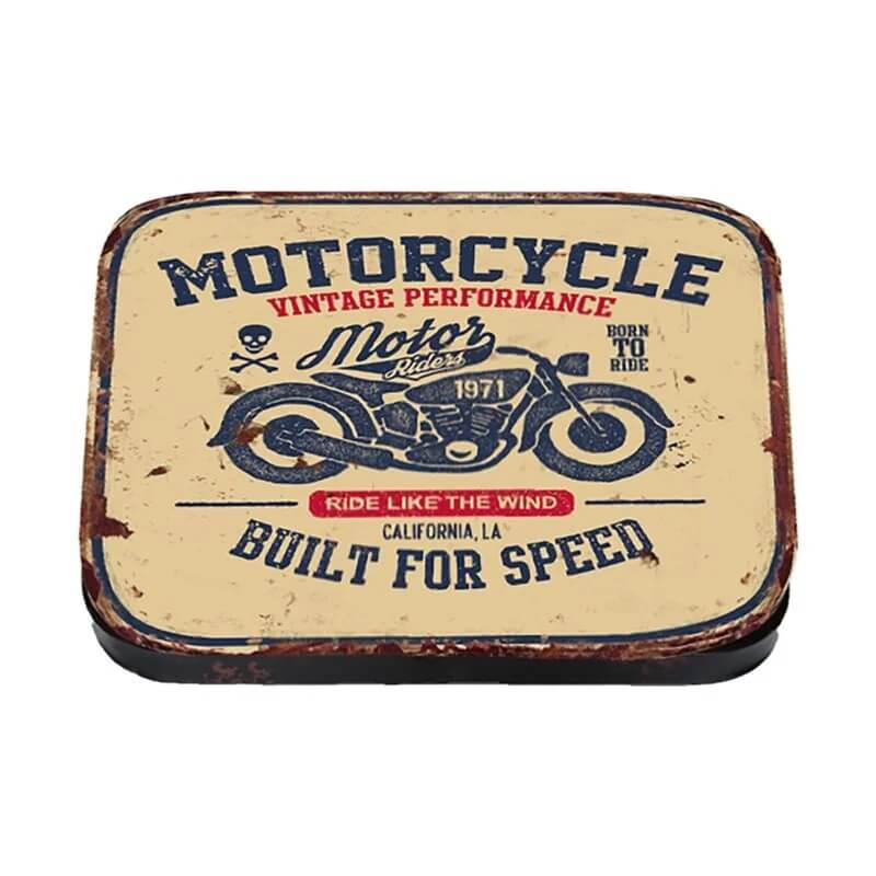 Motorcycle Built For Speed Retro Tin Wall Plaque