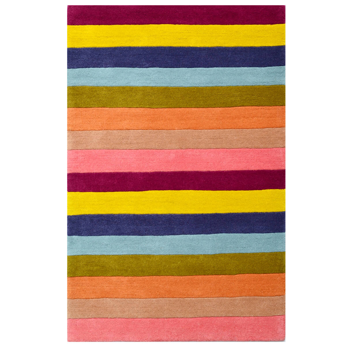 Multi Color Stripes Kids Woolen Rug (Available in 2 Sizes)