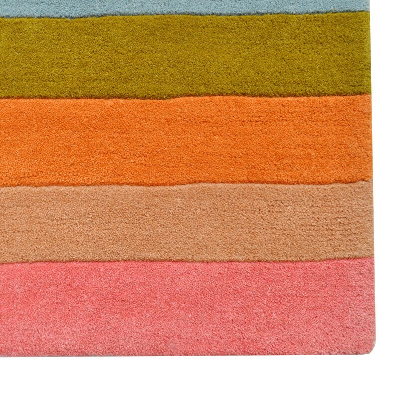 Multi Color Stripes Kids Woolen Rug (Available in 2 Sizes)