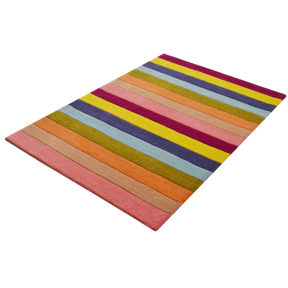 Multi Color Stripes Kids Woolen Rug (Available in 2 Sizes)