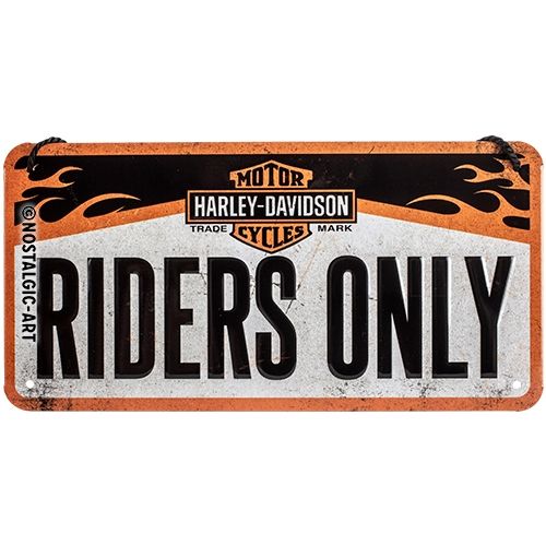 Nostalgic-Art Harley-Davidson Riders Only - Hanging Sign -10x20cms