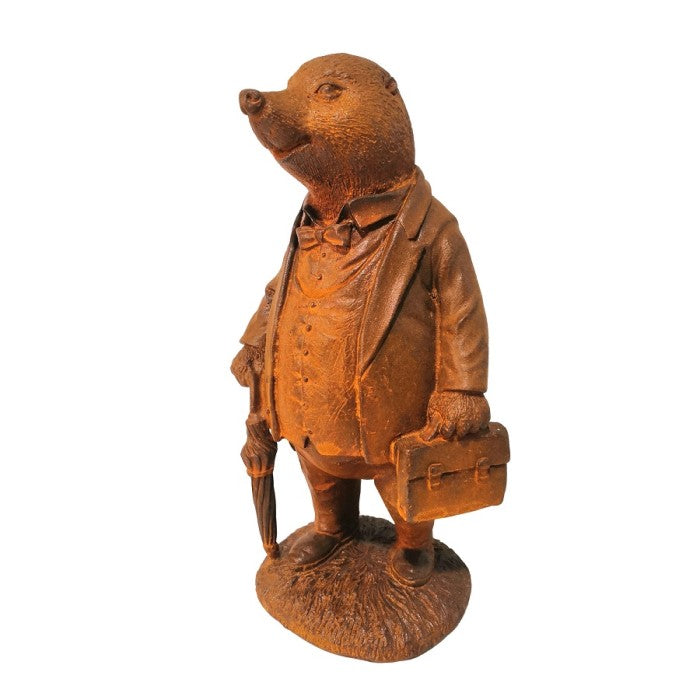 Outdoor Cast Iron Travelling Garden Mole Statue