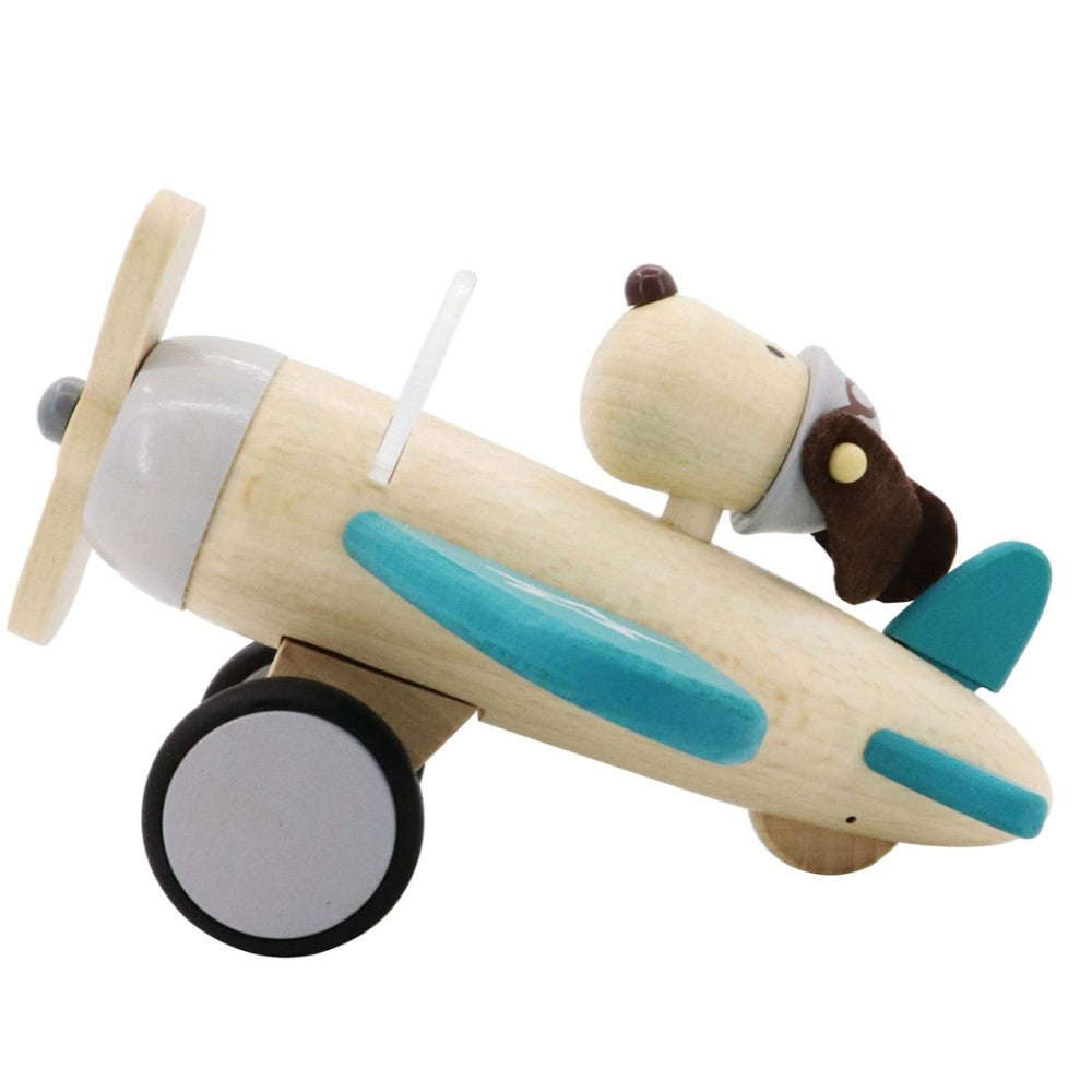 Retro Dog Pilot Wooden Plane Large