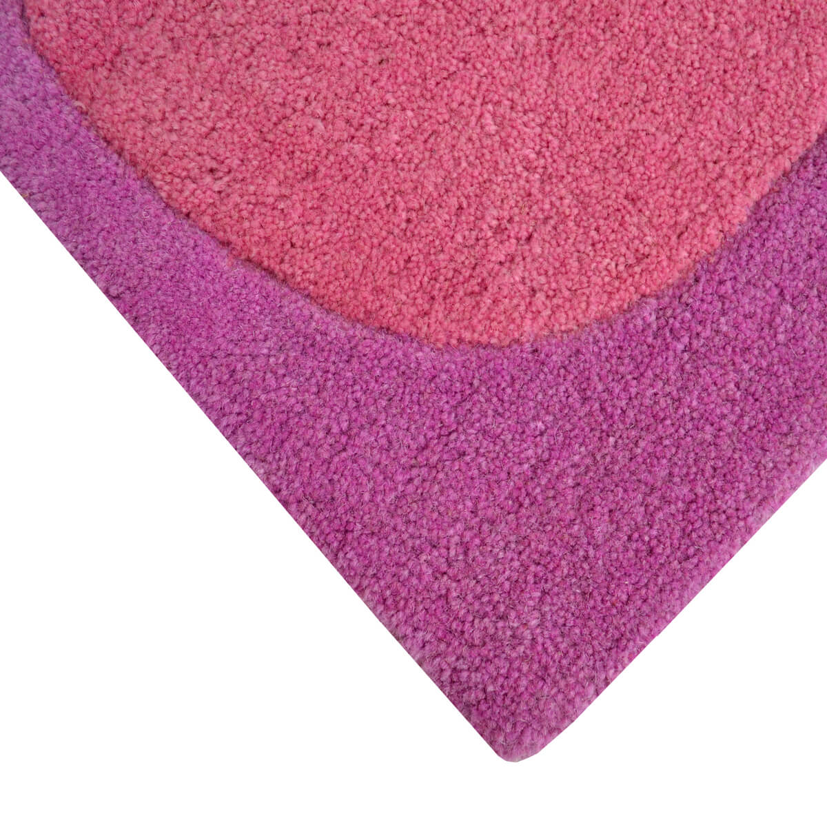 Round & Square Kids Woolen Rug - Pink