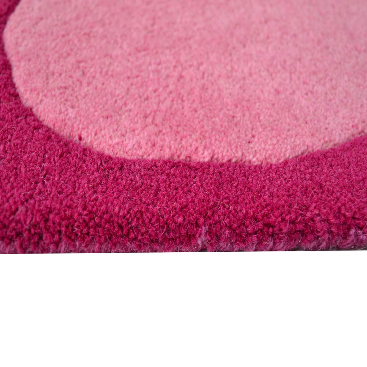 Round & Square Kids Woolen Rug - Pink