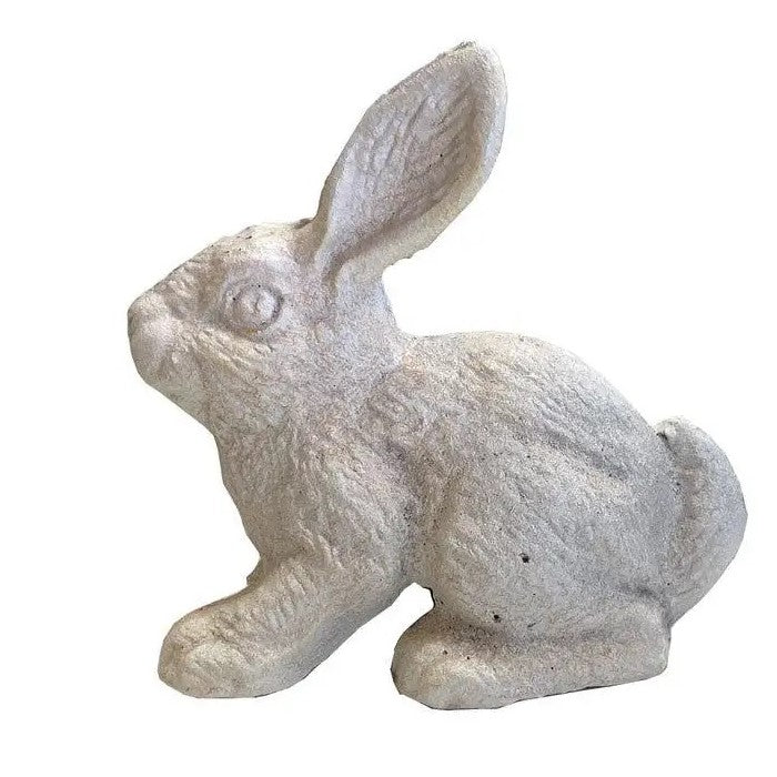 Starring Rabbit Cast Iron Statue Door Stopper - Antique White