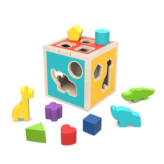 Toddlers Cube Animal Shape Sorter Puzzle Toy