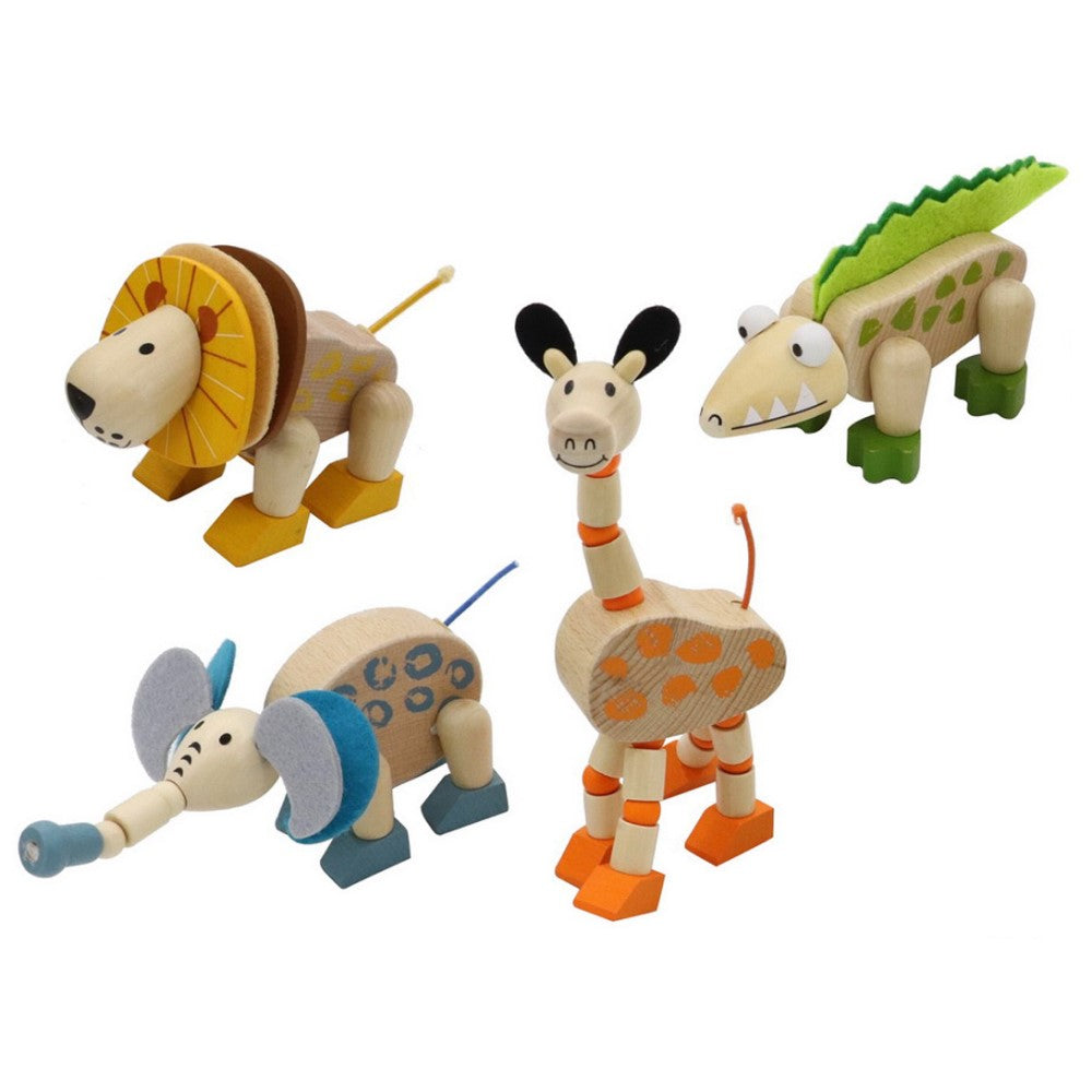 Toddlers Flexi Wooden Jungle Animals Set of 4