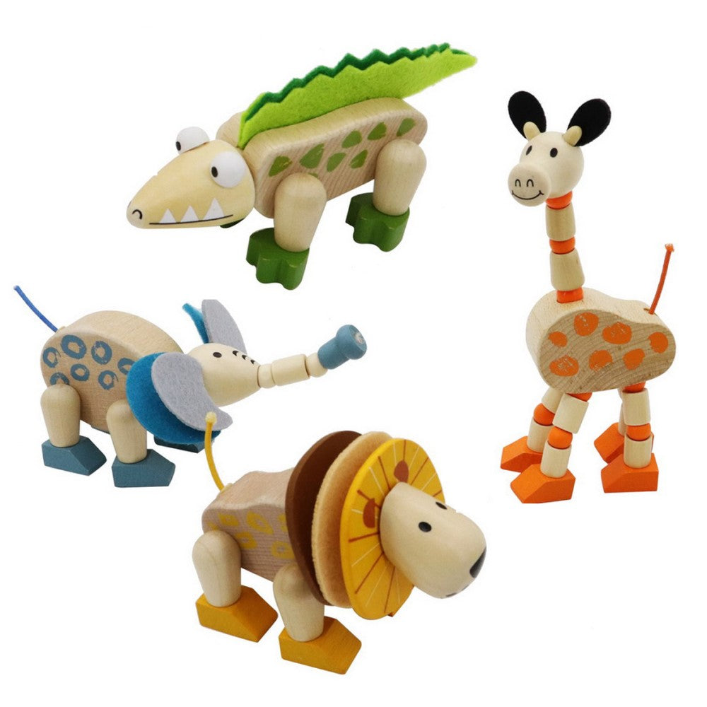 Toddlers Flexi Wooden Jungle Animals Set of 4