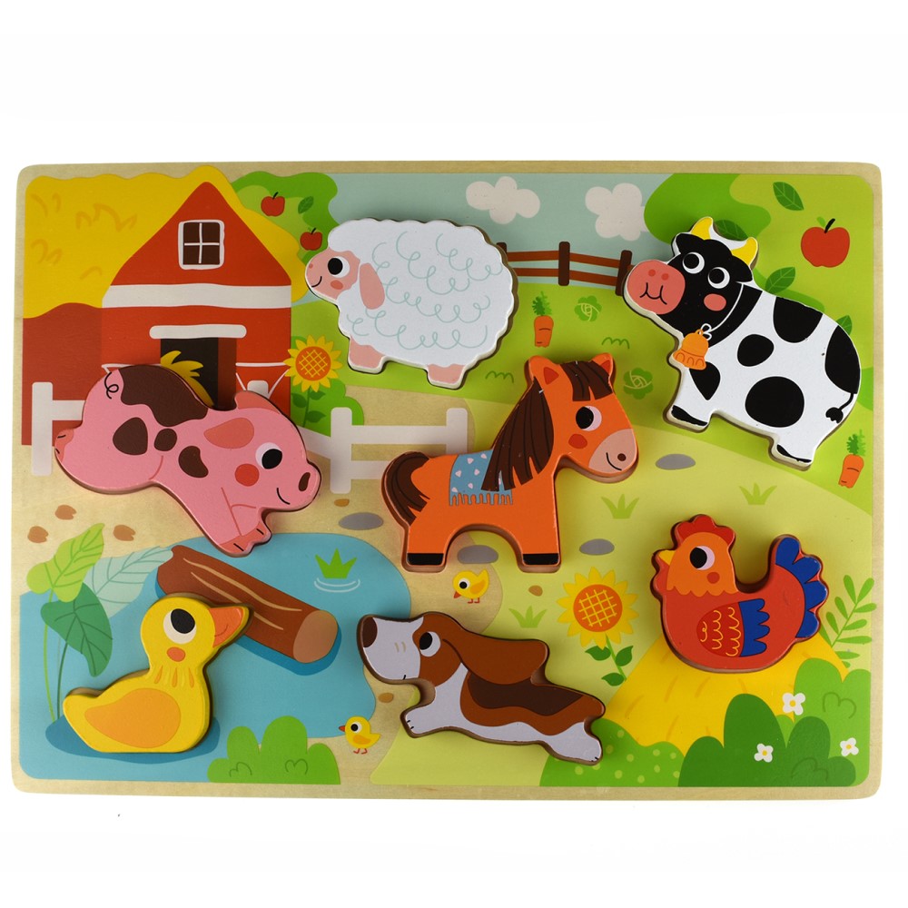 Toddlers Shape Sorter & Matching Puzzle Game - Farm