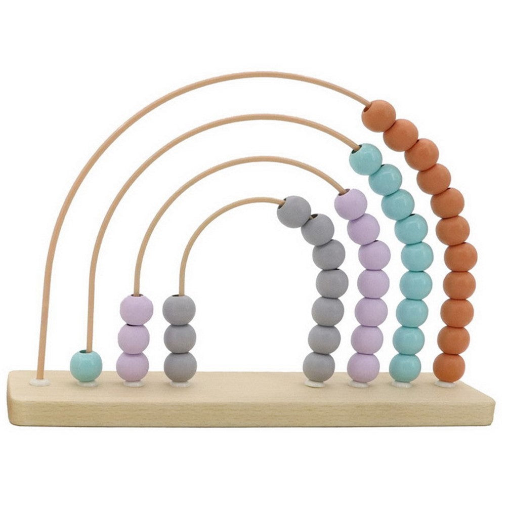 Toddlers Wooden Rainbow Abacus Maroon