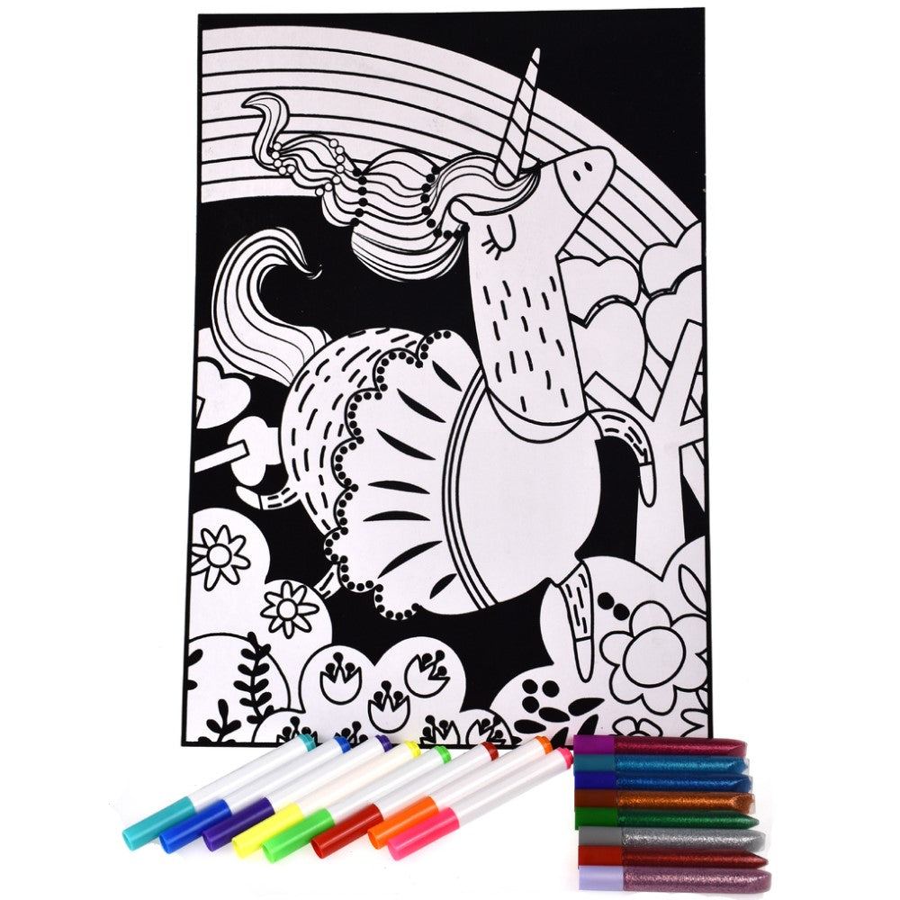 Kids Unicorn Velvet Colouring Craft Kit