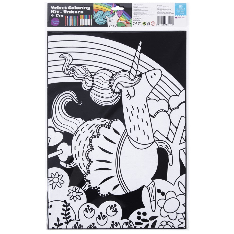 Kids Unicorn Velvet Colouring Craft Kit