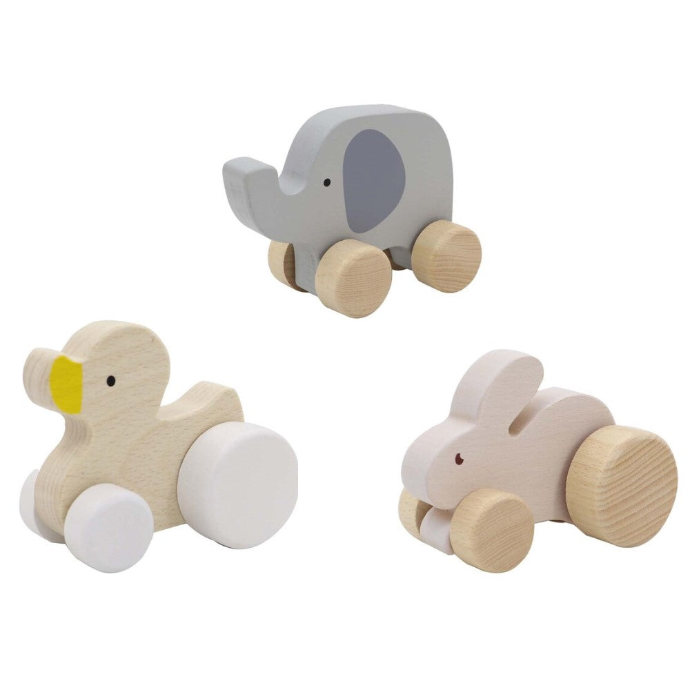 Wooden Animal Pull Toys Set of 3 (Bulk Buy)