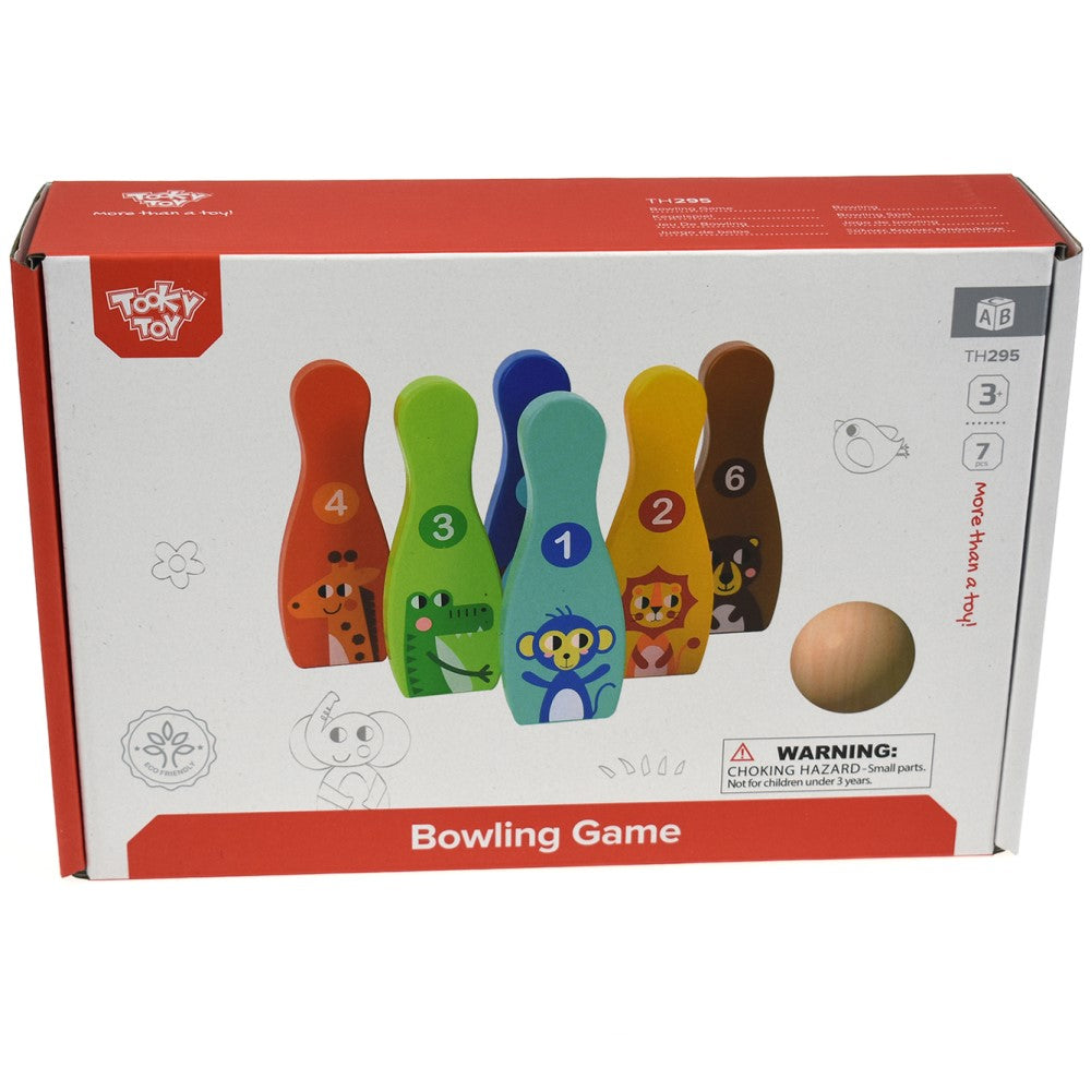 Wooden Jungle Bowling Game Set